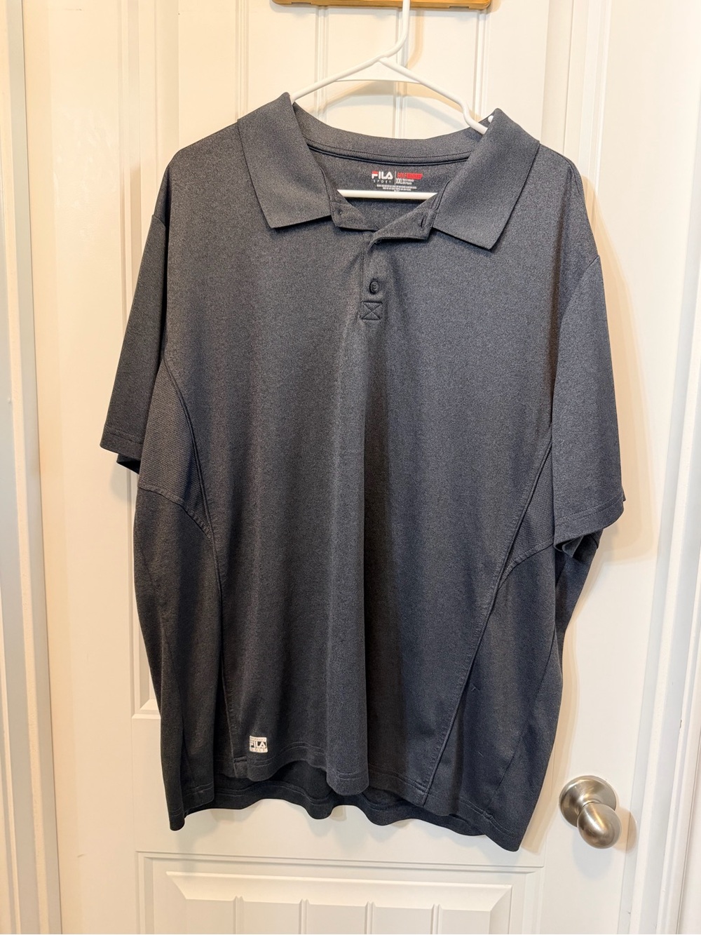 FILA Men's Charcoal Gray Short-Sleeve Polo